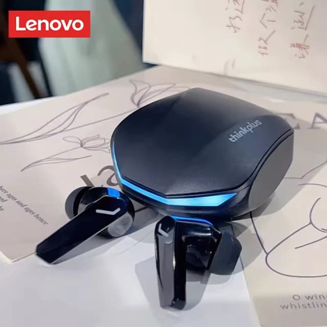 Écouteurs sans fil Lenovo GM2 Pro Bluetooth 5.3, faible latence, double mode, pour le gaming et la musique, intra-auriculaires, avec micro, idéal pour le sport, cadeau