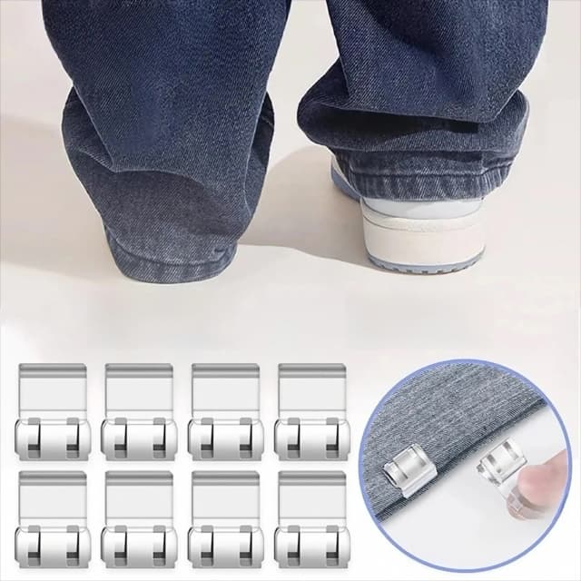 Clip antidérapant pour ourlet de pantalon 4~10 PIÈCES, Clip invisible pour raccourcir les jambes, Clip de fixation rapide pour ourlet, Ajusteur de pantalon dissimulé, Accessoires de couture