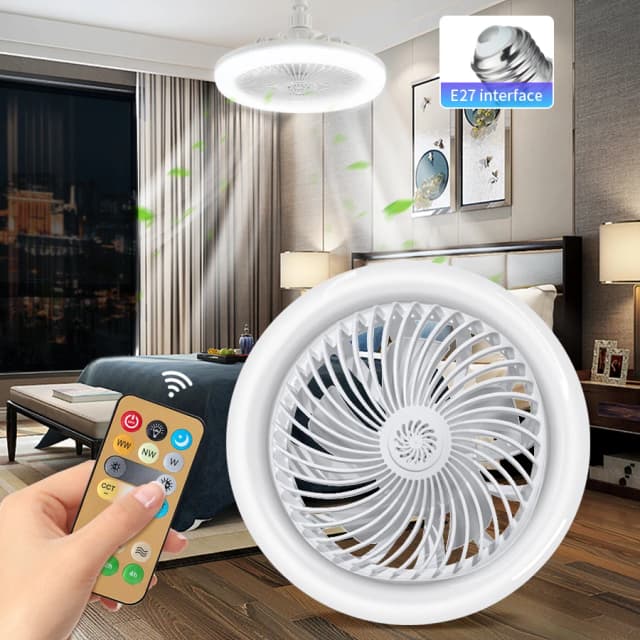 E27 ventilateur de plafond lumière avec télécommande 3 couleurs AC 85-265V 30W ventilateur silencieux plafonnier fonction de minuterie pour chambre salon