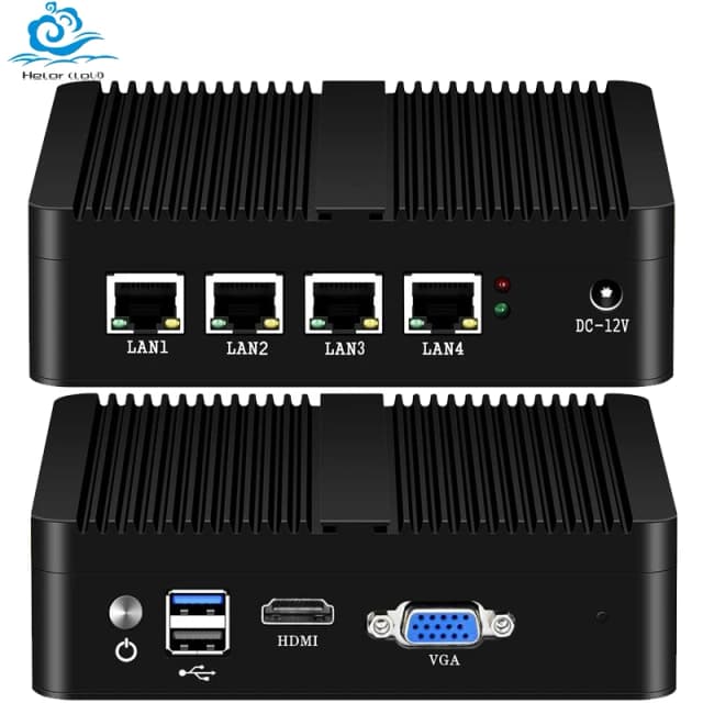 Mini PC Pare-feu Intel Celeron J1900 N2830 J6412 avec 4x i225V i226V NIC 1xHDMI, compatible Pfsense OPNsense et routeur logiciel