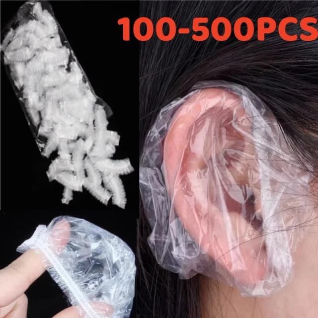 Cache-oreilles jetable pour teinture capillaire, 1 à 500 pièces, couverture d'oreille étanche, huile de cuisson, lavage, douche, bain, barbier, coiffure, accessoire de nettoyage