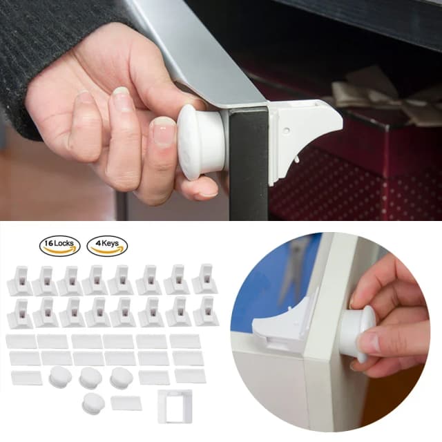 Serrure de sécurité Invisible pour bébé, loquet de tiroir de sécurité pour enfants, porte d'armoire, limiteur de verrouillage de sécurité magnétique pour enfants, Protection des enfants