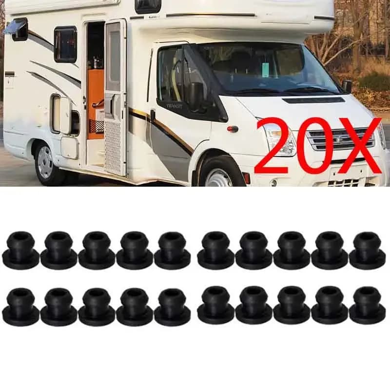 Oeillet de poêle RV noir efficace, 20 pièces, réduit les rayures, résistant à la chaleur, accessoires de voiture RV