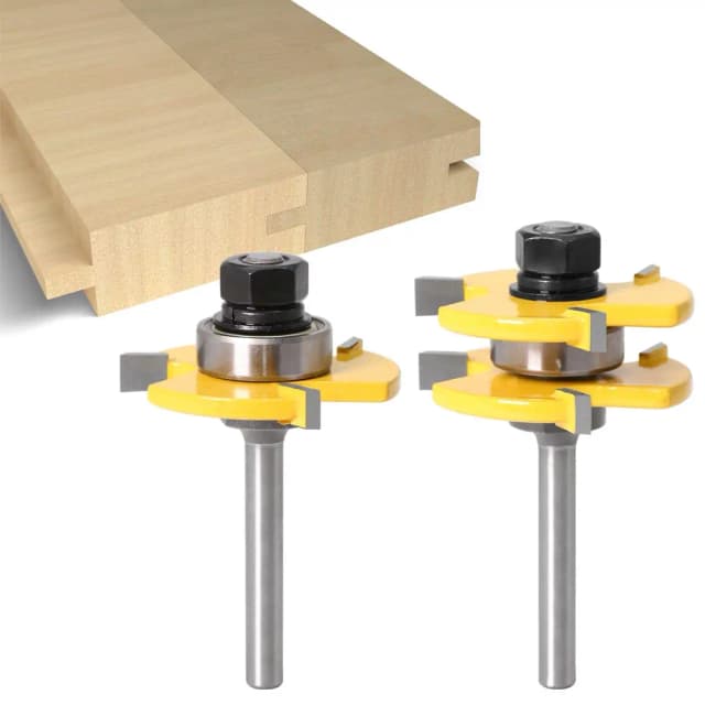 Fraise de travail de calcul, tenon en forme de T à 3 dents, dent carrée, couteau d'épissage de sol, opaque carimplanté, 2 pièces