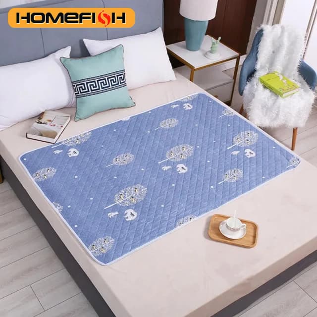 HOMEFISH Matelas lavable pour bébé et tout-petits, tapis de protection de lit mignon de dessin animé, protège-lit pour couches, coussinets d'urine en tissu respirant