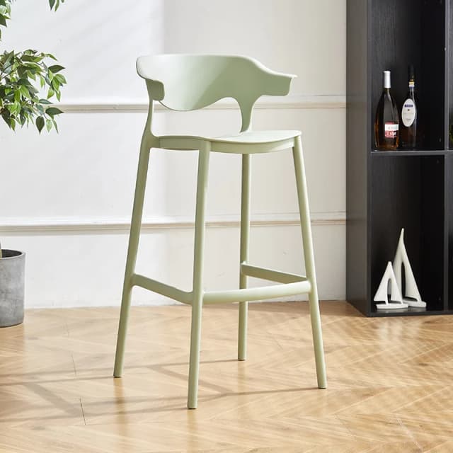 Tabourets de Bar à dossier en plastique élégants, chaises empilables à hauteur de comptoir de cuisine, tabourets hauts confortables de styliste