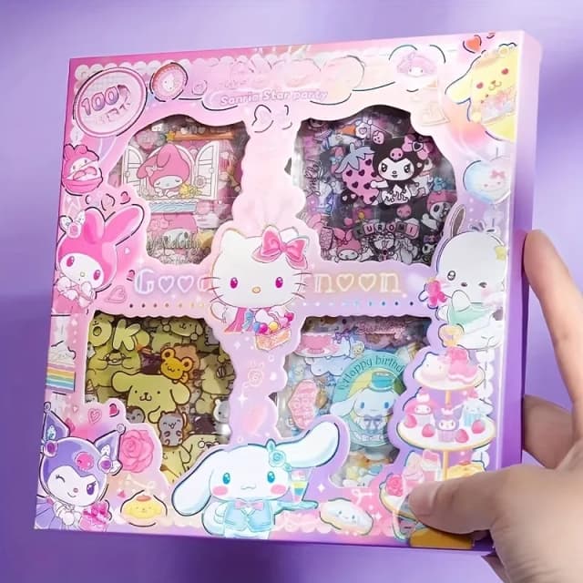 Hello Kittys – ensemble d'autocollants 100 pièces Non répétitifs, cannelle kuromis, papeterie étanche, boîte cadeau, cadeau d'anniversaire