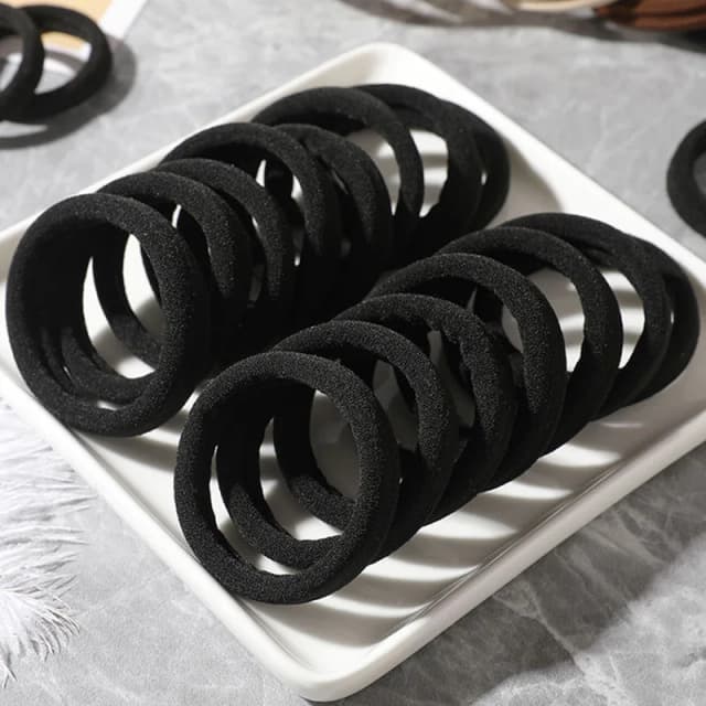 Bandes de cheveux noires pour femmes et filles, élastique à haute élasticité, porte-queue de cheval, chouchous, accessoires, 50 pièces, 100 pièces