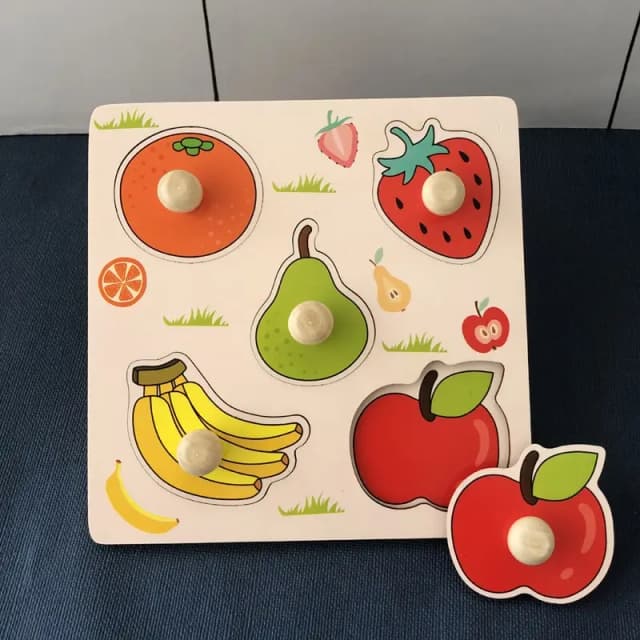 Planche à gratter Montessori pour bébé, jouet de développement des mains, Puzzle cognitif de fruits pour enfants, jeu éducatif