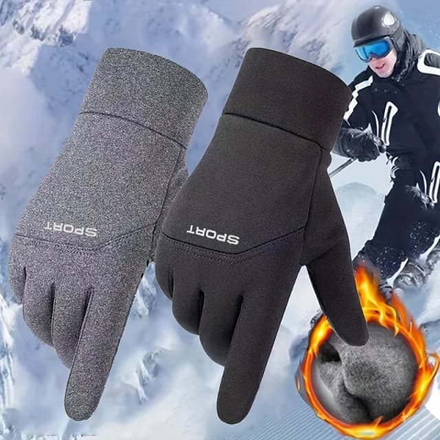Gants de cyclisme imperméables pour hommes, pour Sports de plein air, Ski, course à pied, moto, écran tactile, en polaire, antidérapants, chauds, doigts complets, hiver