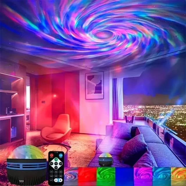 Projecteur LED de galaxie étoilée RGB, télécommande intelligente, lampe aurore, KTV, alimenté par USB, rotatif automatique, pour la décoration de la maison et de la chambre à coucher