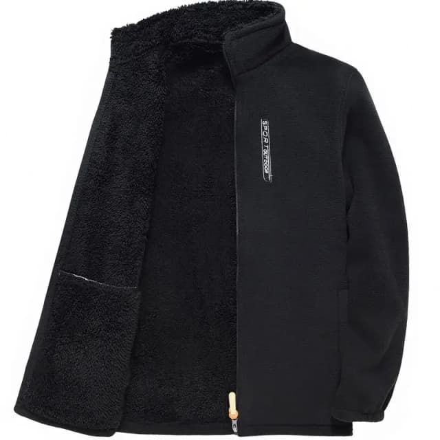 Veste d'extérieur épaisse en polaire pour hommes, vêtements d'extérieur à fermeture éclair, doublure polaire, col montant, coupe-vent, vestes résistantes au froid