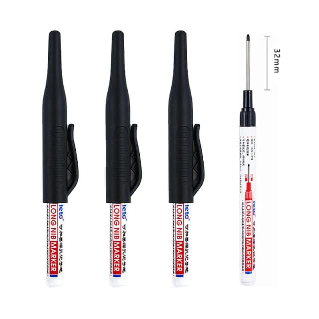 Marqueurs à tête longue pour perforation en métal, stylo étanche, calcul à chaud, décoration de travail, multi-usages, trou profond de 30mm, ensemble de 4 pièces