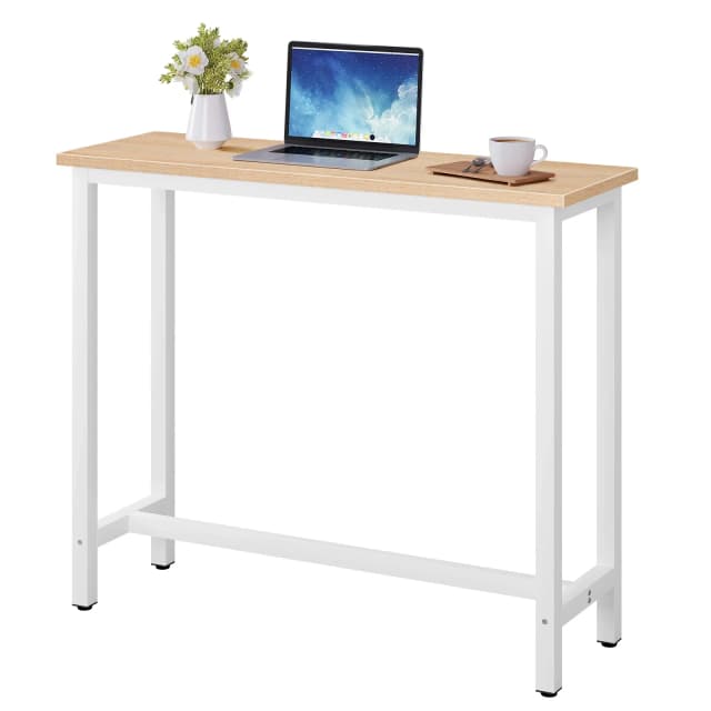 WOLTU Table de comptoir de Bar 120x40x100cm café petit déjeuner salle à manger Table de cuisine pieds en métal avec repose-pieds pour salle à manger salon