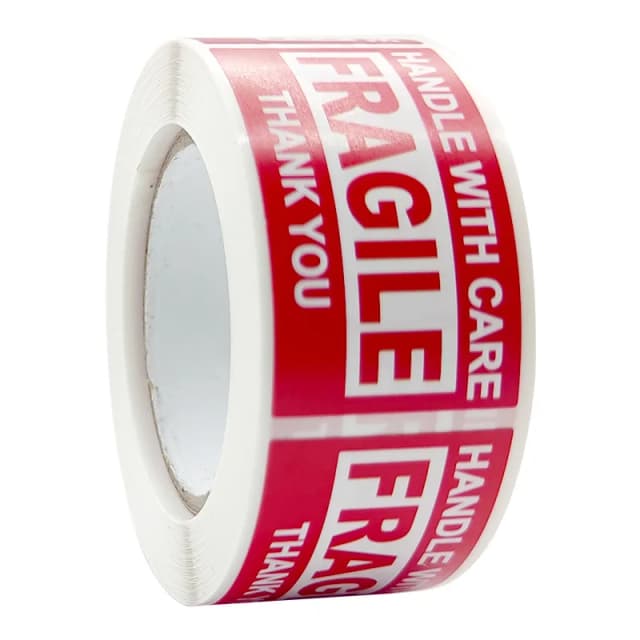 Étiquette autocollante d'avertissement anglaise Fragile, 250 pâte/rouleau, autocollant adhésif en plaque de cuivre, Anti-intrusion, article fragil, autocollants d'avertissement