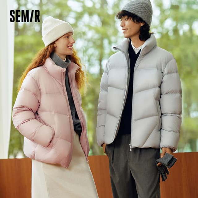Semir doudoune hommes hiver 90% doudoune chaleur génération trois résistant 2025 nouveau Couple col montant bouffant vêtements pour hommes