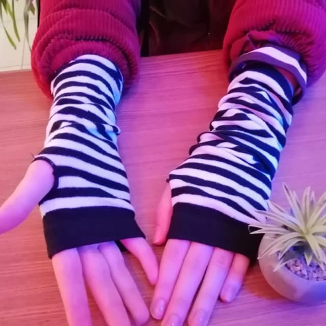 Gants longs sans doigts, manchette Punk noire pour femmes, gothique, Lolita, filles et hommes, gant Hip-hop, coude extensible, mitaine chauffe-bras d'hiver