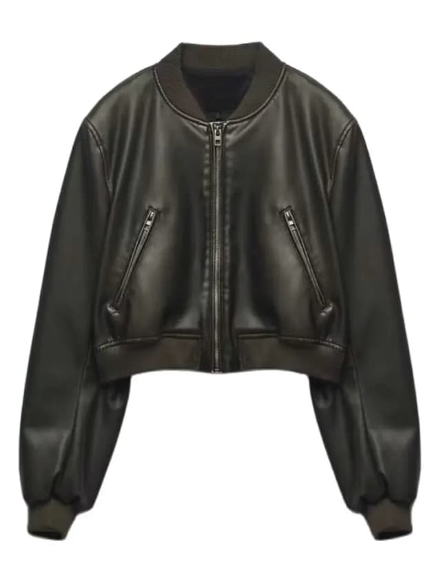 2025 femmes Vintage Bomber Chic recadrée PU Faux cuir gothique vestes de course femme motard moto Baseball manteaux Streetwear