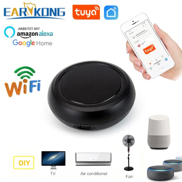 EARYKONG – télécommande universelle infrarouge Tuya WiFi IR pour climatiseur, ventilateur TV, maison intelligente, compatible avec Alexa Google Home