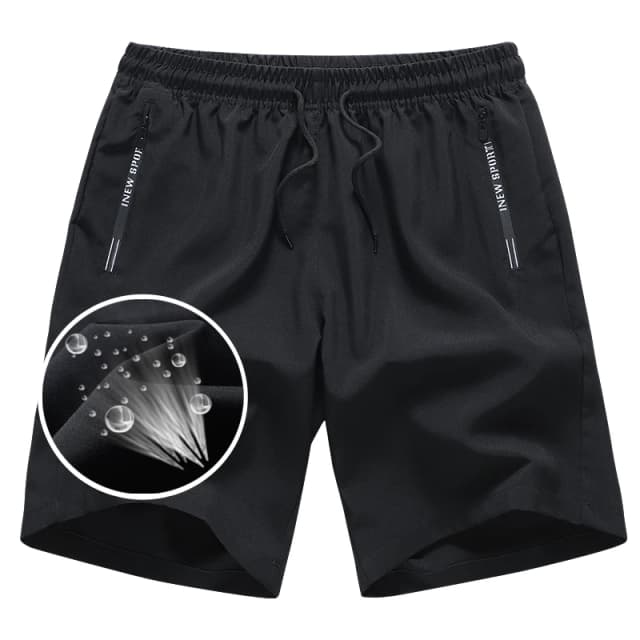 Nouveaux shorts d'été pour hommes, shorts de sport, de course à pied, de fitness, de musculation, respirants, à séchage rapide, avec cordon de serrage, shorts pour hommes, noir