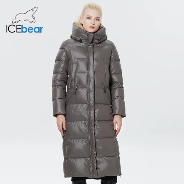 ICEbear-Parka coupe-vent super longue pour femme, vêtements d'extérieur chauds, manteau en coton avec fermeture éclair, vestes élégantes pour femme, hiver 2023, GWD226ino D