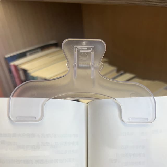 Clip de lecture, clip de bureau kawaii, accessoires de bureau, fixe pour empêcher le retournement des pages, clips de dossier transparents givrés