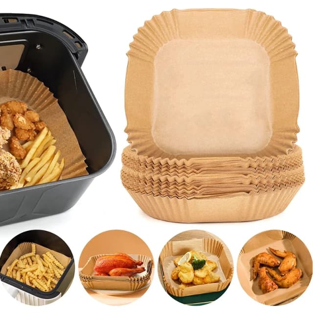 Revêtement pour friteuse à Air, tapis jetable pour micro-ondes, carré antiadhésif, produits de cuisson en papier