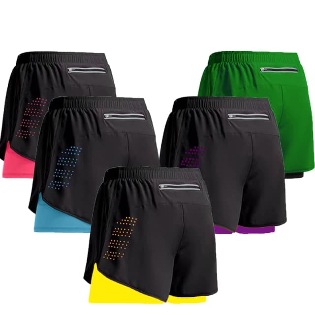 Nouveaux hommes Shorts de course Shorts de sport 2 en 1 séchage rapide entraînement gymnase Fitness Jogging pantalons courts été hommes Shorts