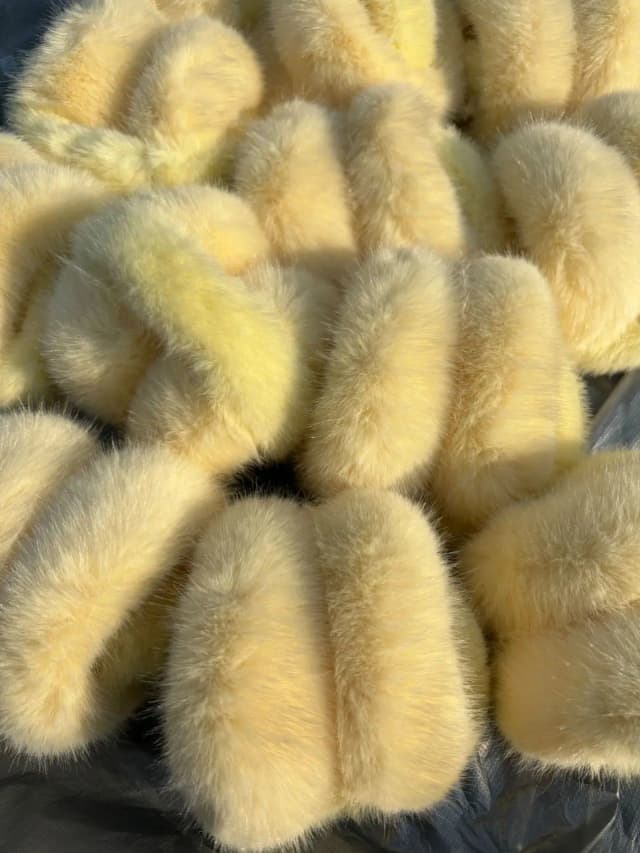 Anjj – cache-oreilles jaunes romantiques, haute qualité, populaire, brillant, exquis, peluche, Imitation fourrure de lapin, chauffe-oreilles, cadeaux de noël