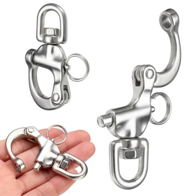 Boucle à ressort pour voilier en acier inoxydable, garde-boue de bateau, manille à pression, crochet de panique, accessoires, fourche à œil Marine de 70mm