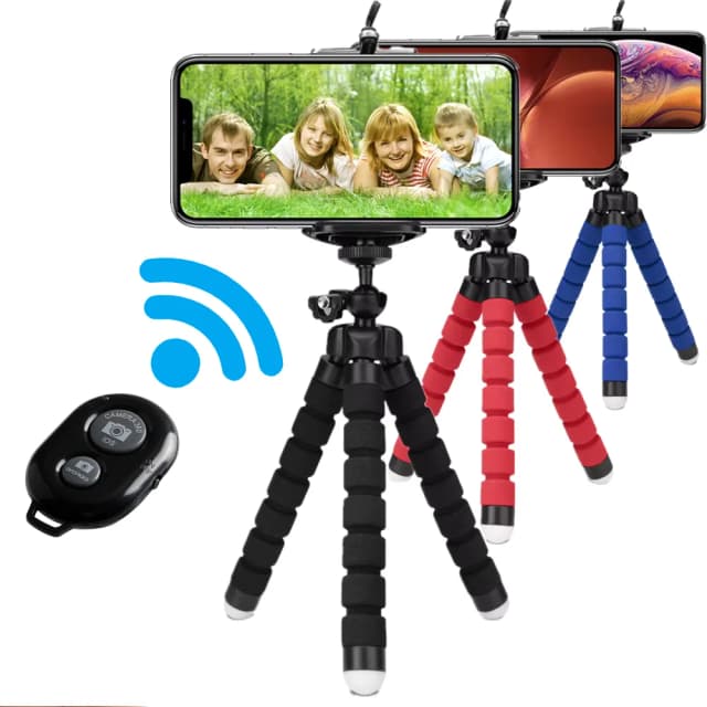 Mini trépied portable pour téléphone, monopode, bâton à selfie pour smartphone, avec clip de fixation, trépied pieuvre, support pour caméra d'action