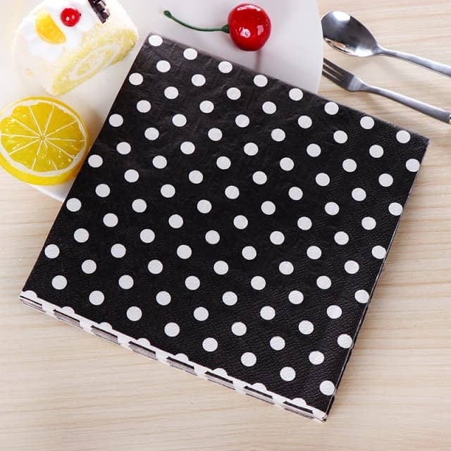 Ensemble de serviettes de table imprimées à pois personnalisés, napperons pliés, 6 couleurs, toutes les fêtes, 33x33cm, 2 plis, nouveau, 20 pièces par lot