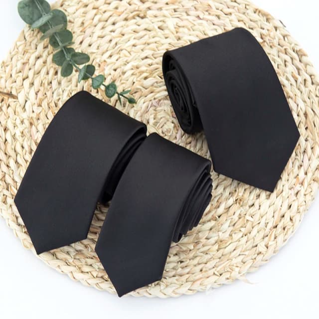 Nouveaux cravates noires classiques pour hommes de haute qualité femmes cravates pour fête de mariage affaires adulte cravate décontracté solide accessoires