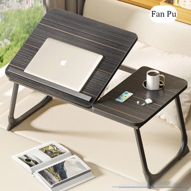 Bureau d'ordinateur portable pour lit ou canapé, bureau pour essorer le bureau du lit, bureaux de bureau à domicile, plateau de petit déjeuner, bureau avec porte-gobelet