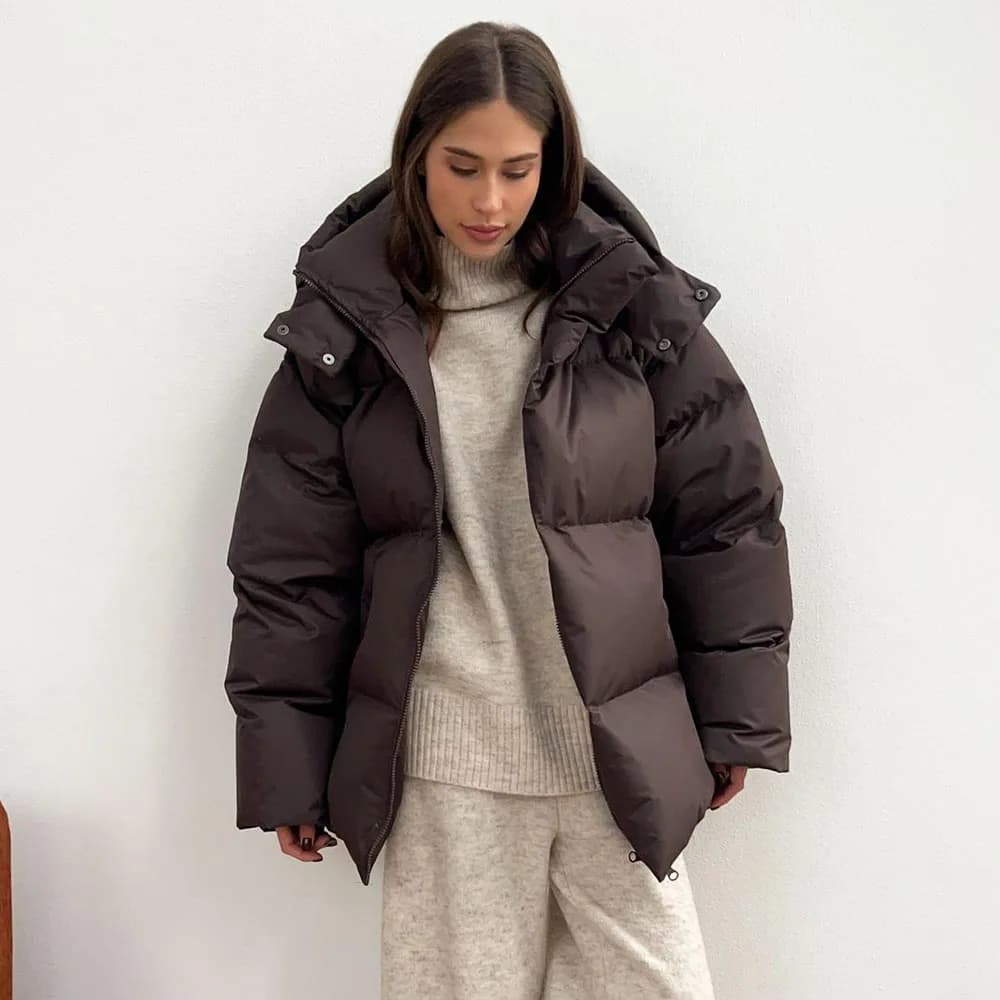 Talenza femmes hiver coton veste ample Parka rétro boulangerie veste décontracté à capuche femmes chaud coton doudoune Parka haut