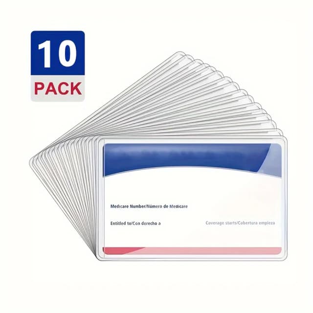 Manchon de protection transparent pour carte et carte de crédit, carte de visite, plastique PVC souple et étanche, 10 pièces