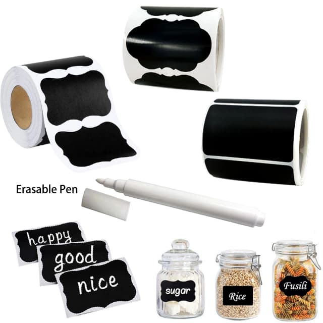 Autocollants pour tableau noir avec stylo effaçable, 3 styles, 120 pièces/rouleau, 1.4 x fecpouces, étanche, pour la maison et la cuisine