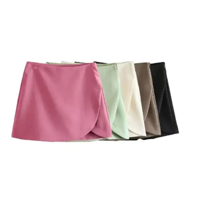 EWyufon-Jupe Courte Style Parbones pour Femme, Vintage, Taille Haute, Fermeture Éclair Latérale