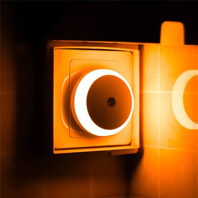 LED veilleuse capteur de nuit intelligent rond brancher dans mur lampe de nuit salle de bain maison cuisine couloir escalier chambre veilleuse