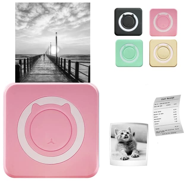 Mini-imprimante thermique Portable sans fil BT 203dpi, étiquette Photo, mémo, mauvaise question, impression avec câble USB, Imprimante Portable