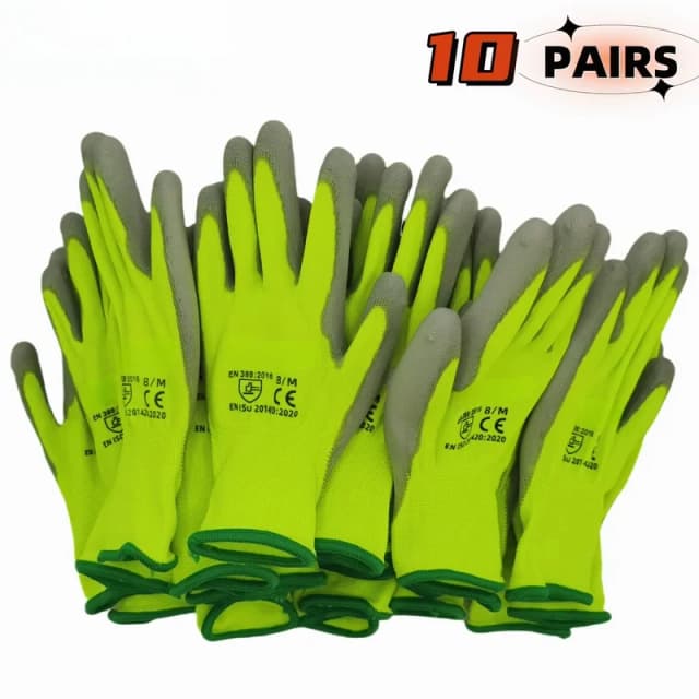 Gants de travail en nylon N618 enduits de nitrile, résistants à l'huile et à l'usure, pour la construction, la réparation automobile, l'usine