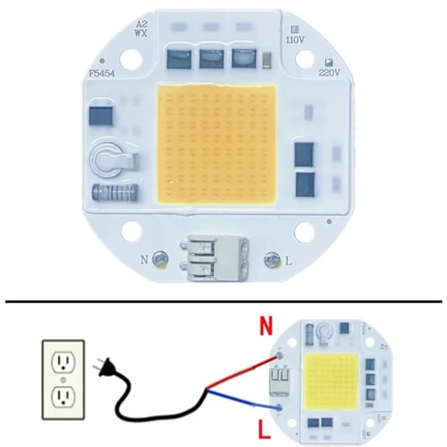 RnnTuu-Puce LED COB pour budgétaire, pas besoin de pilote, perles de lampe LED pour budgétaire, éclairage de bricolage, 50W, 70W, 110 W, 220V, 100 V