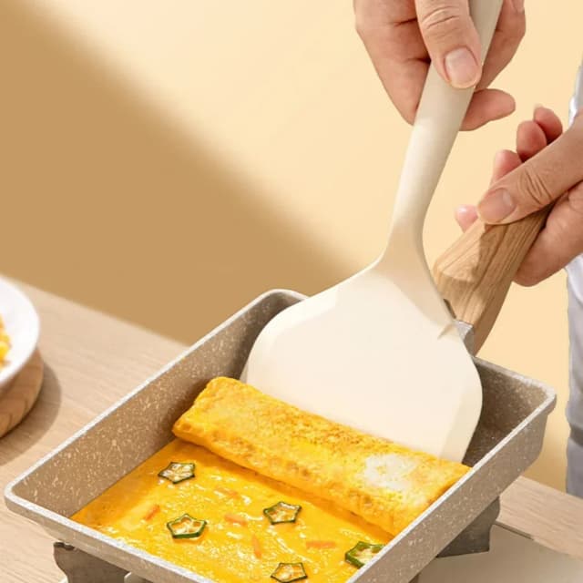 Spatule en silicone résistante à la chaleur, poêle antiadhésive de qualité alimentaire pour la maison, sushi, steak, poisson, crêpes, cuillère de cuisson, outil de cuisine, 1 pièce