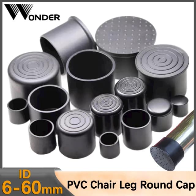 Embouts de pieds de chaise en caoutchouc, capuchons noirs pour pieds de meubles, couvre-pieds ronds, protection de sol, pieds en caoutchouc, couvre-pieds antidérapants, fond