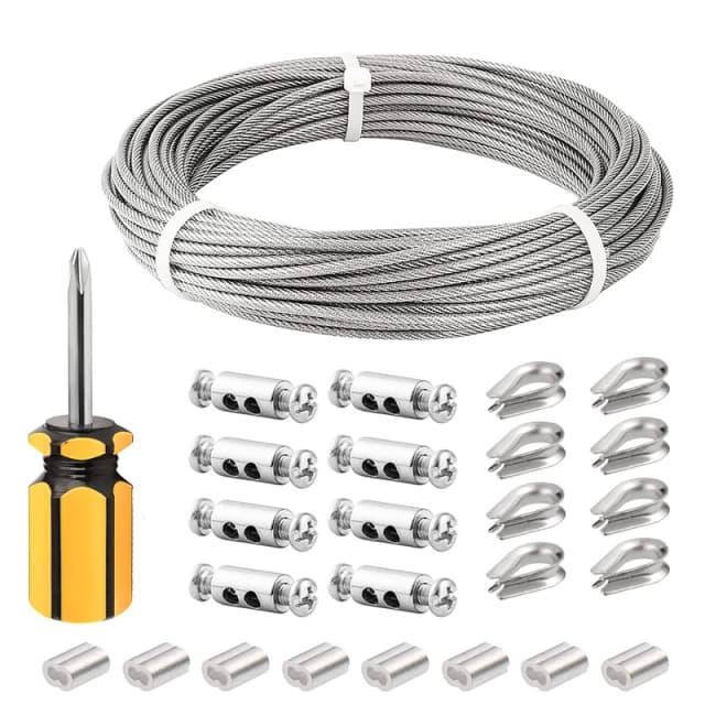 Kit de câbles SGYM 20M/3mm, câble métallique en acier inoxydable, revêtement en PVC pour plantes grimpantes, Balustrade de fil de jardin
