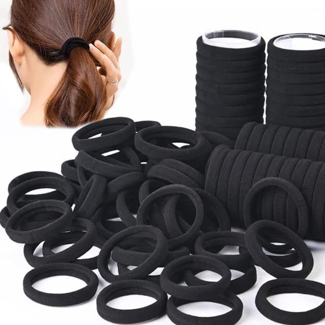 50/100 morceaux d'élastiques à cheveux noir et blanc, bandes à cheveux pour femmes, bandes à cheveux en caoutchouc à haute élasticité, bandes à cheveux