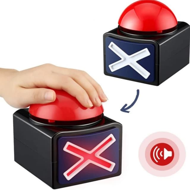 Bouton d'alarme de réponse de jeu avec lumière sonore, Trivia Quiz, Got Brazard ent Buzzer, Nouveau, 2023
