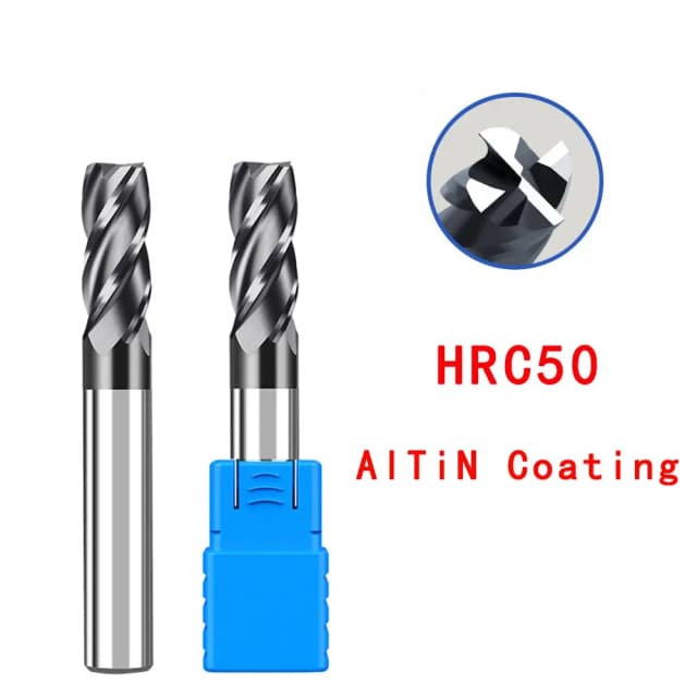 4 cannelures HRC50 fraise en bout de carbure d'alliage fraisage en acier au tungstène fraise en bout CNC outils de coupe