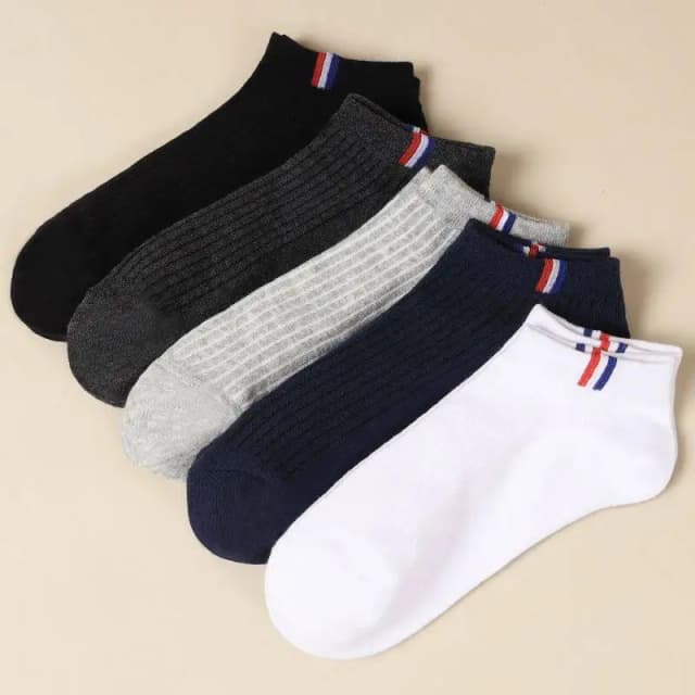 5 paires de chaussettes bateau fines, mélange d'été, couleur unie, décontractées, respirantes, absorbant la sueur, calibrage