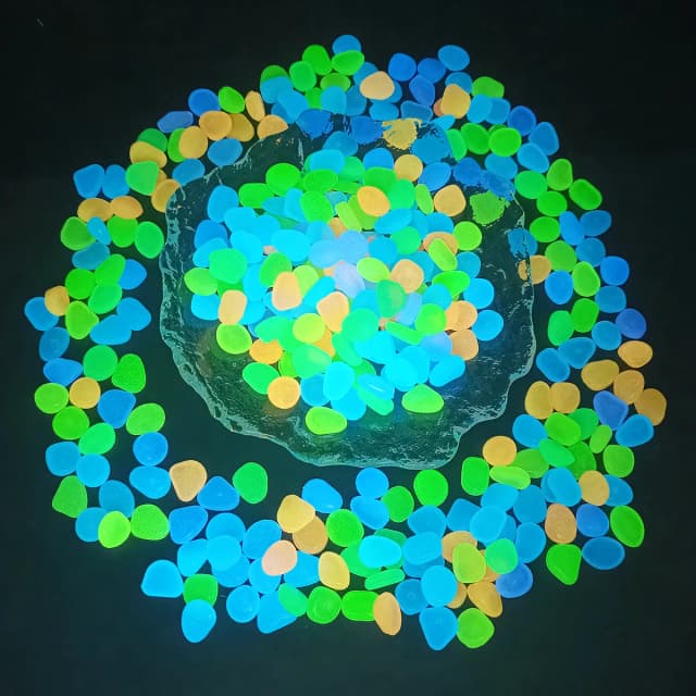 100 pièces pierre lumineuse jardin aquarium paysage lueur dans le noir pierre décoration artificielle couleur fluorescente pierre d'oie